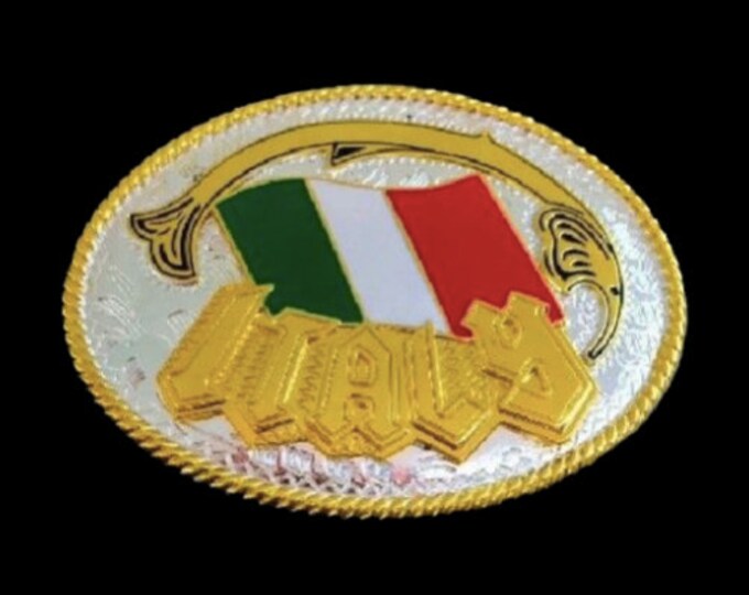 Italy Belt Buckle Italian National Flag Cowboy Western Buckles