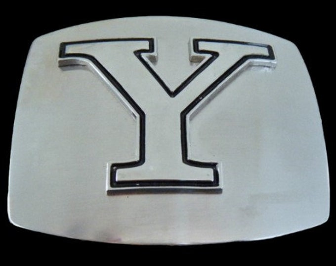 Initial Y Letter Name Tag Monogram Chrome Belt Buckle Buckles