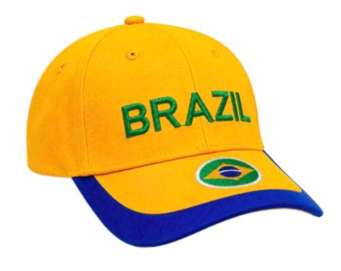 Brazil Brasil World Cup Soccer Player Baseball Hat Cap Chapeau Casquette Pays