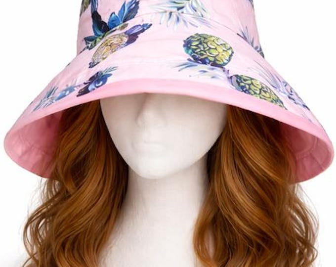Sun Hat Wide Brim UV Protection Women Summer Floral Foldable Bucket Hats
