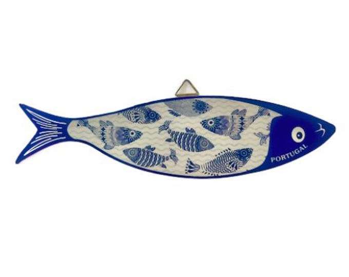Ceramic Sardine Sardinha de Ceramica Made Portugal Wall Hanging Cork Back