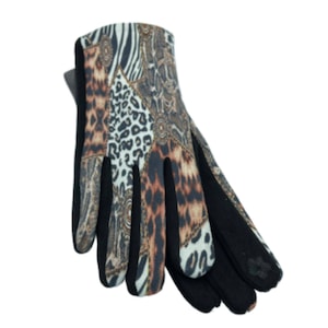 Damesluipaardluipaardhandschoenen dierenprint wintermode