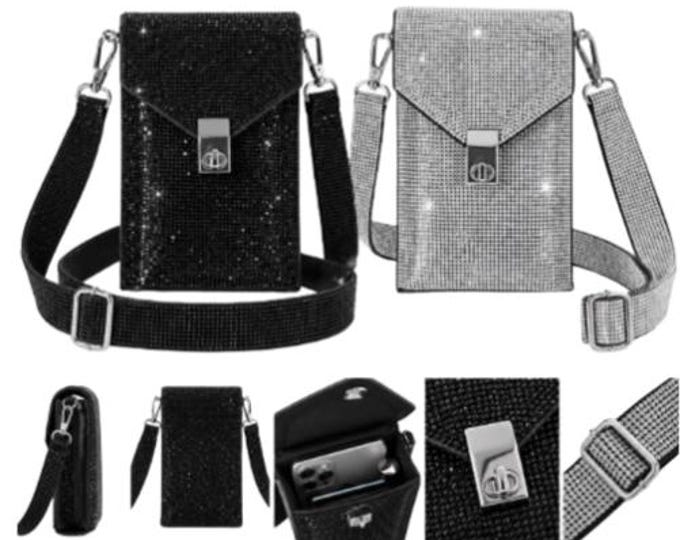 Sparkling Rhinestone Crossbody Phone Women's Fashion Bag Shoulder Purse