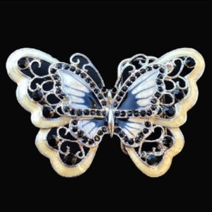 Beige Strass Cool Glitter Schmetterling Schmetterlinge Gürtelschnalle Gürtelschnallen