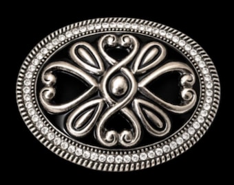 Heart Belt Buckle Rhinestone Flower Women Fashion Buckles Belts