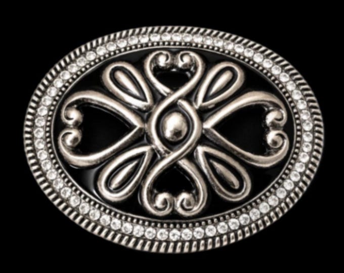 Heart Belt Buckle Rhinestone Flower Women Fashion Buckles Belts