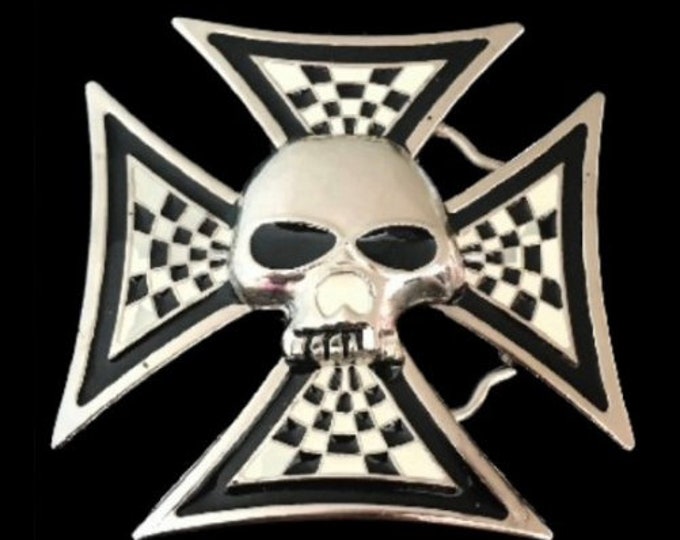 Belt Buckle Cross Skull Bones Evil Halloween Party Unisex Skulls Buckles & Belts