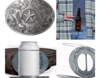 Metal Star Beverage Beer Can Bottle Holder Belt Buckle Belts Buckles