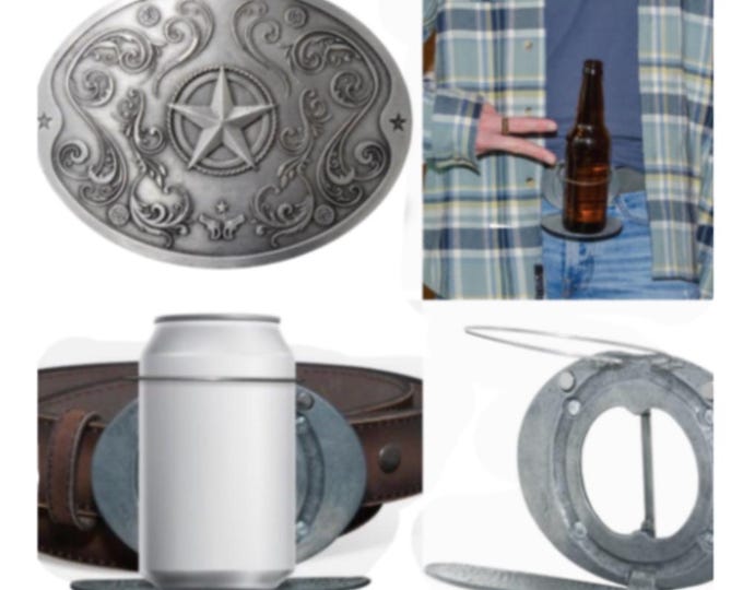 Metal Star Beverage Beer Can Bottle Holder Belt Buckle Belts Buckles