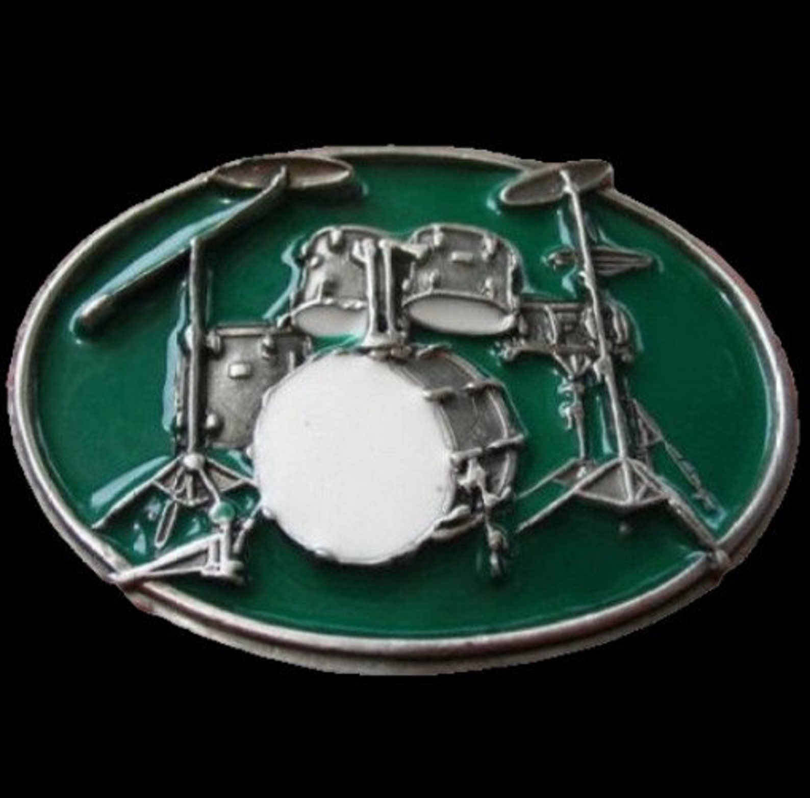Drum Set Belt Buckle Green Drummer Drums Rock Music Band Belts Etsy