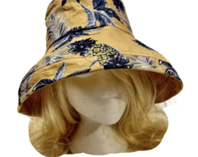 Sun Hat Wide Brim UV Protection Women Summer Floral Foldable Bucket Hats