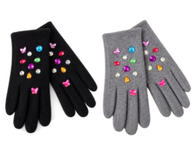 Women's Touchscreen Winter Fashion Rhinestones Gloves
