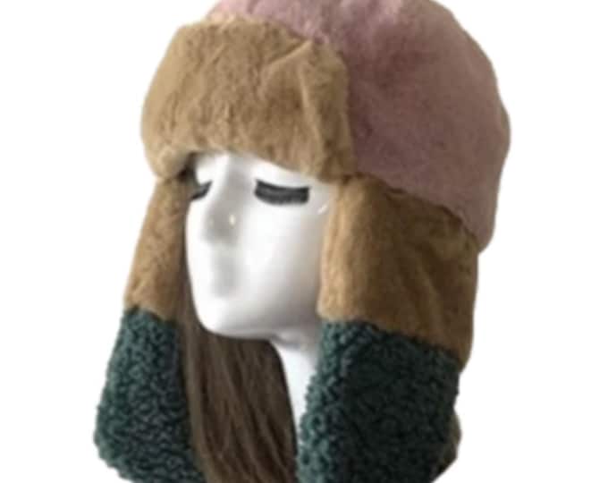 Women's Winter Trapper Hat Aviator Russian Trooper Fur Ear flap Ski Hats