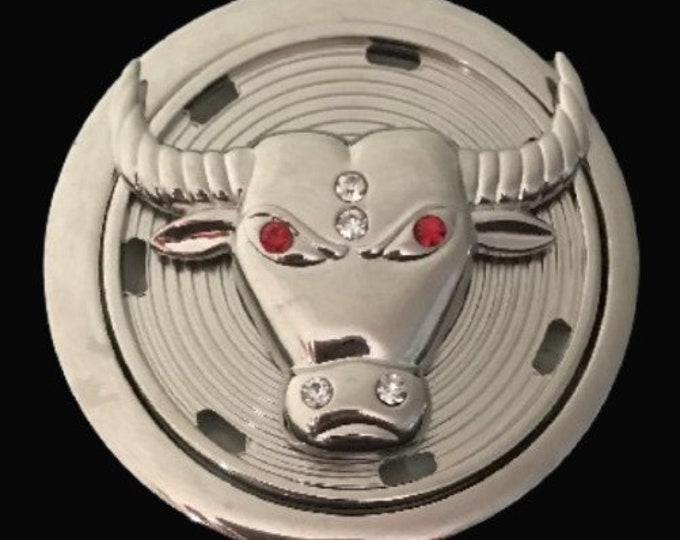 Cow Steer Belt Buckle Bull Head Spinning Spinner Light Buckles Belts