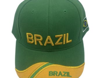 Brazil Brasil World Cup Soccer Player Baseball Hat Cap