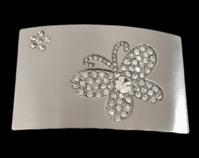 Butterfly Rhinestone Fashion Belt Buckle