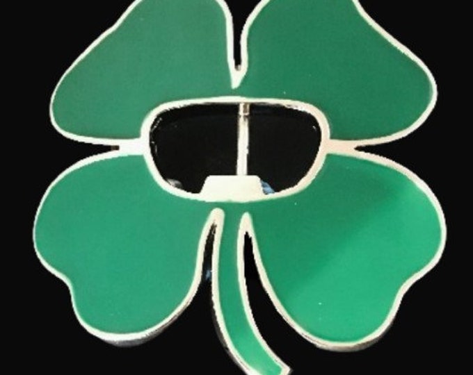 Irish Ireland Shamrock Good Luck 4 Leaf Clover Charm Belt Buckle Buckles