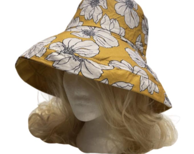Reversible Sun Hat Wide Brim UV Protection Women's Summer Floral Foldable Bucket Hats