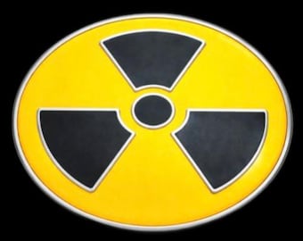Radiation Nuclear Area Danger Zone Sign Belt Buckle