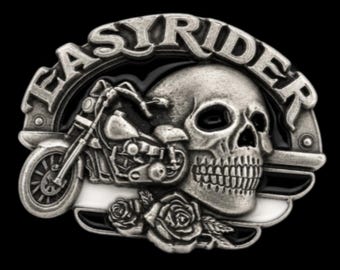 Easy Rider Skull Motorcycle Belt Buckle