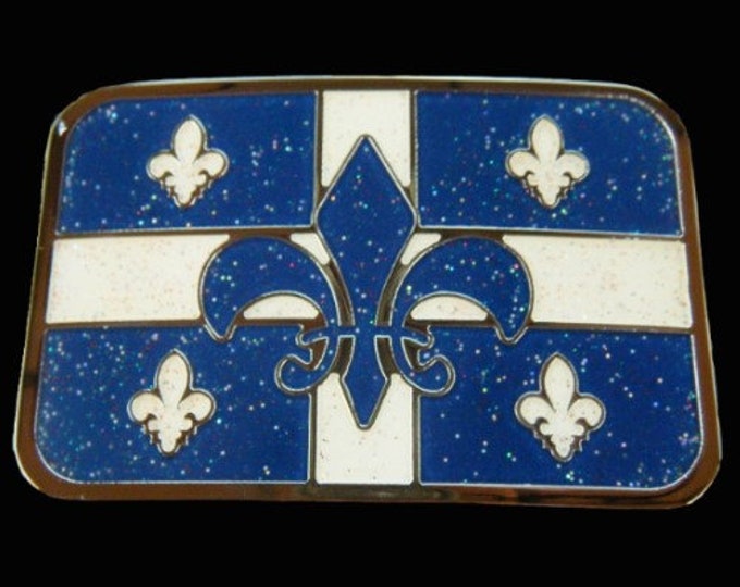 Quebec Flag Belt Buckle / Drapeau Québécois Boucle De Ceinture