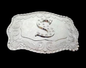 Letter Name Initial S Monogram Western Belt Buckle