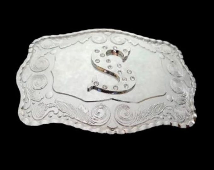 Letter Name Initial S Monogram Western Belt Buckle