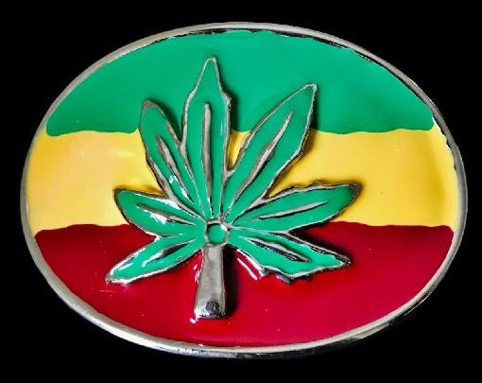 Leaf Flags Belt Buckle Rasta Flag Hippies Culture Belts Buckles