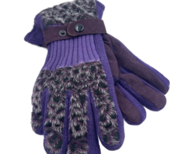 Sparkle Animal Print Women's Winter Fashion Gloves