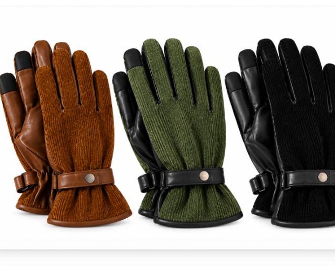 Men's Winter Warm Driving Gloves Touch Screen