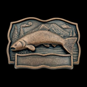 Fish Salmon Bass Bait Trout Engraveable Belt Buckle