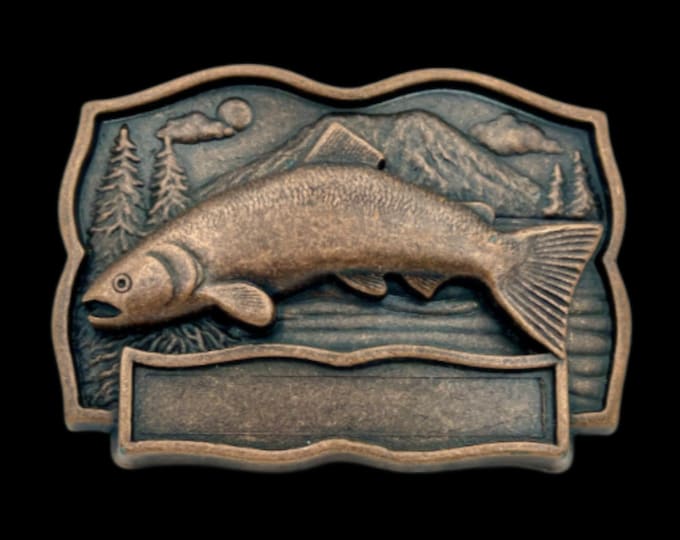 Fish Salmon Bass Bait Trout Engraveable Belt Buckle