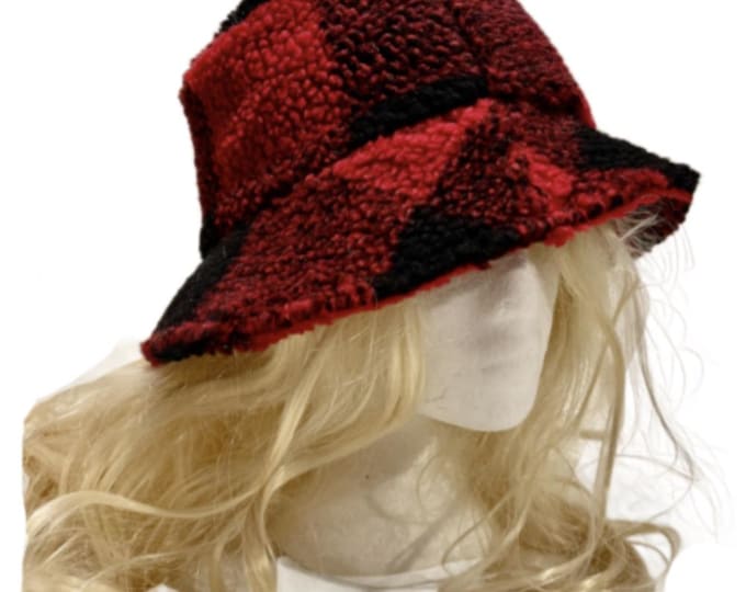 Women's Cloche Hat Men's Bucket Plaid Winter Hats