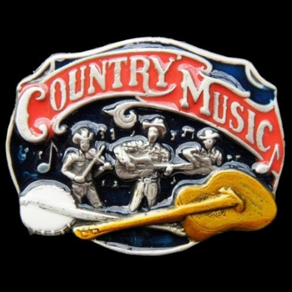 Country Music Belt Buckle Guitars Banjos Musical Instruments  display picture 1