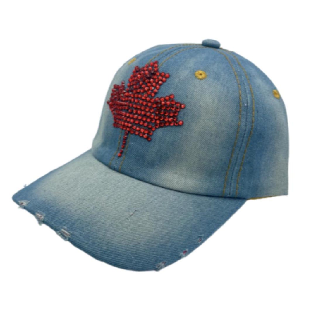 Women\'s Bling CANADA Crystal/Rhinestone Embellished Adjustable Baseball Cap Canada Bling Rhinestone Women main image 3