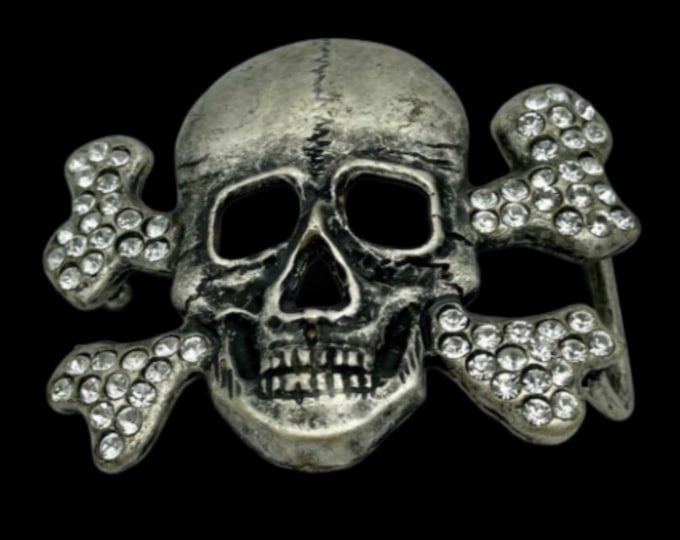 Belt Buckle Skull Crossbones Pirate Skeleton Rhinestone Skulls Belts Buckles