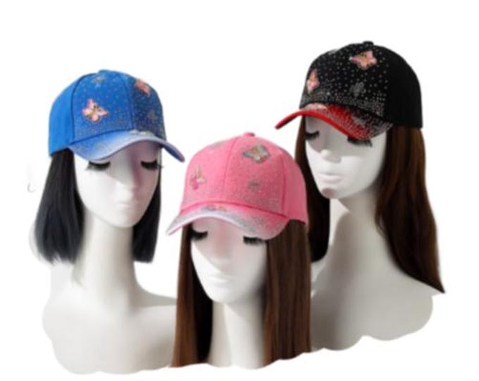 Rhinestone Butterfly Baseball Cap Women Hip Sun Hat Fashion