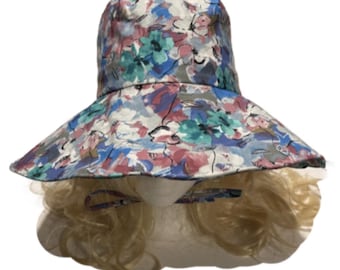 Sun Hat Wide Brim UV Protection Women Summer Floral Foldable Bucket Hats