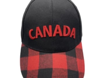 Canada Mapleleaf Plaid Baseball Cap Plaid Flannel Hat Caps One Size Fits All!
