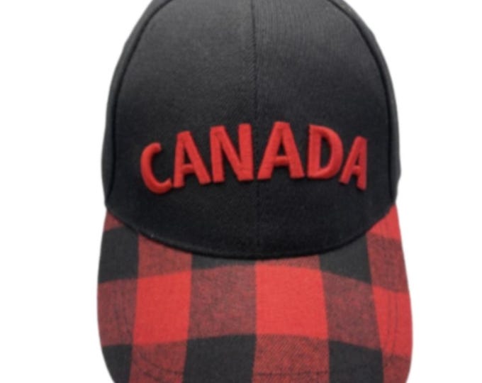 Canada Mapleleaf Plaid Baseball Cap Plaid Flannel Hat Caps One Size Fits All!