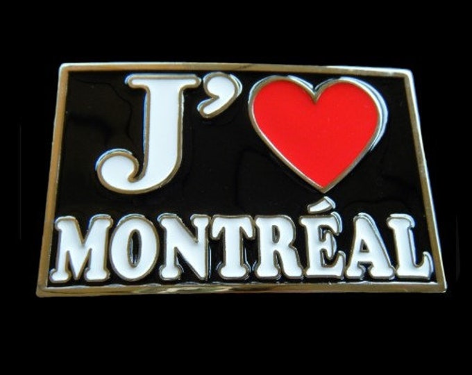 Red Heart J'aime Love Montreal French Quebecois Quebec Canada Belt Buckle Buckles