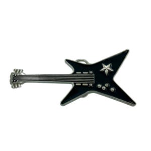 Heavy Metal Rock Music Black Electric String Guitar Belt Buckle