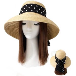 Straw Polka Dot Hat - Etsy UK
