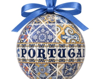 Traditional Portugal Portuguese Tiles Themed Christmas Double Sided Ornament