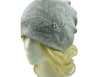 Fashion Winter Beanie Hat Rhinestone Bling Cuff Knit Ski Cap Hat
