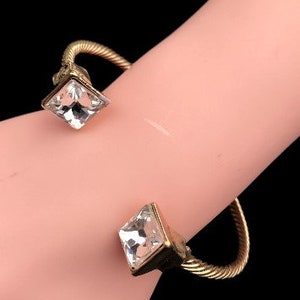 Fashion Twisted Rope Wire Chain Bangle Stainless Steel Gold Toned Bracelet