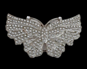 Rhinestone Butterfly Belt Buckle Women's Wide Buckles Belts