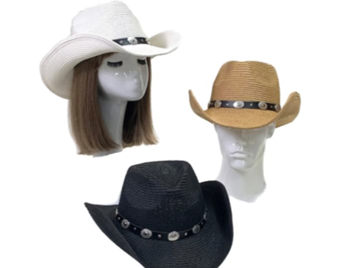 Straw Hat Summer Outdoor Men Women Western Cowboy Breathable Hats