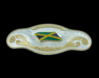 Big Jamaican Jamaica Flag Wrestling Belt Buckle