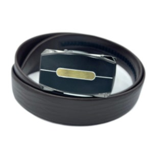 Genuine Leather Mens Ratchet Dress Belts With Adjustable Automatic Buckle